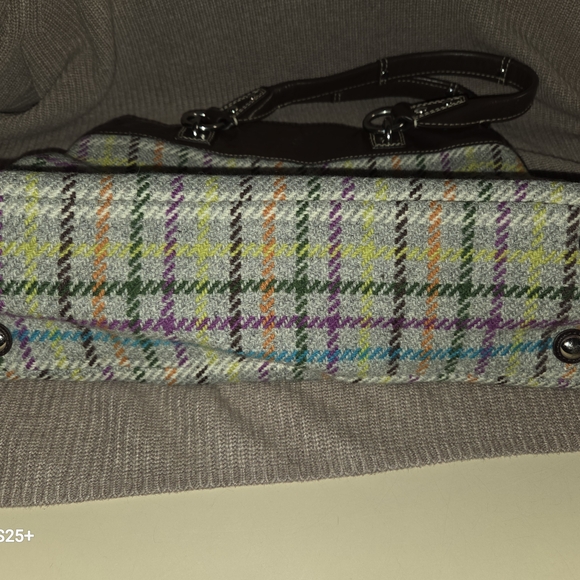 Coach Multicolor Plaid Tote Bag VINTAGE - Picture 9 of 15